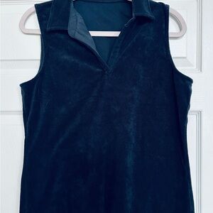 J. McLaughlin Dark Blue Collared Tank Top
